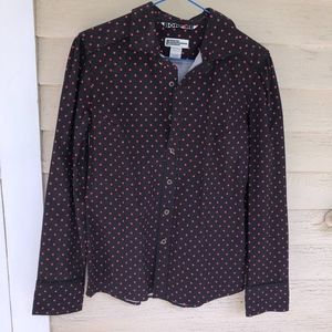 BONFIRE dotted black 97% cotton stretch/NWOT